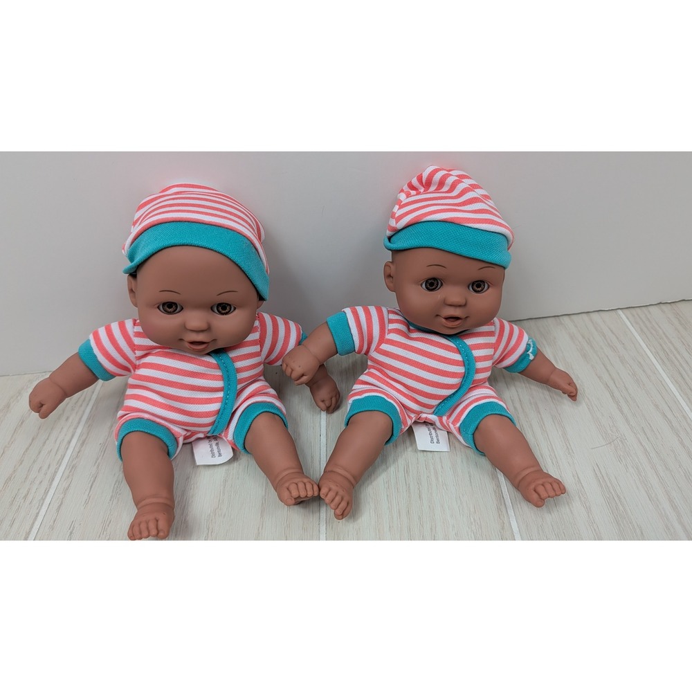My Sweet Love Baby Dolls 8" Orange Striped Teal Outfit Hat AA Hispanic tan